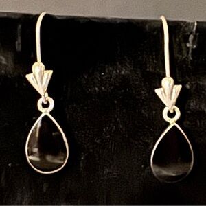 Elegant Black Onyx and Sterling Silver Drop Earrings